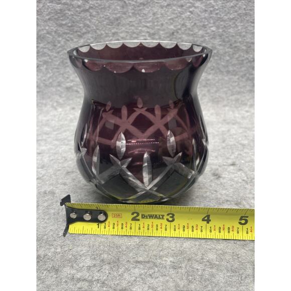 Lady Anne Amethyst GORHAM CRYSTAL Set of 2 Cut to Clear Votive Candle Holders - Picture 5 of 10